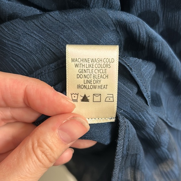 Size S - Max Studio, Dark Teal V Neck Blouse - Picture 7 of 8